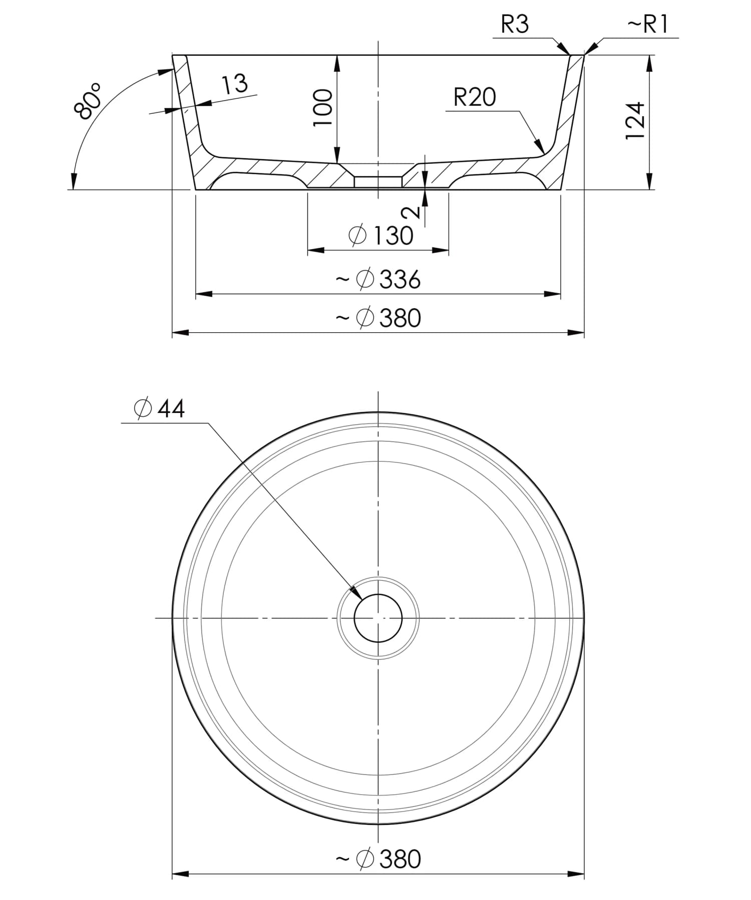 BARIUNBP Rysunek techniczny