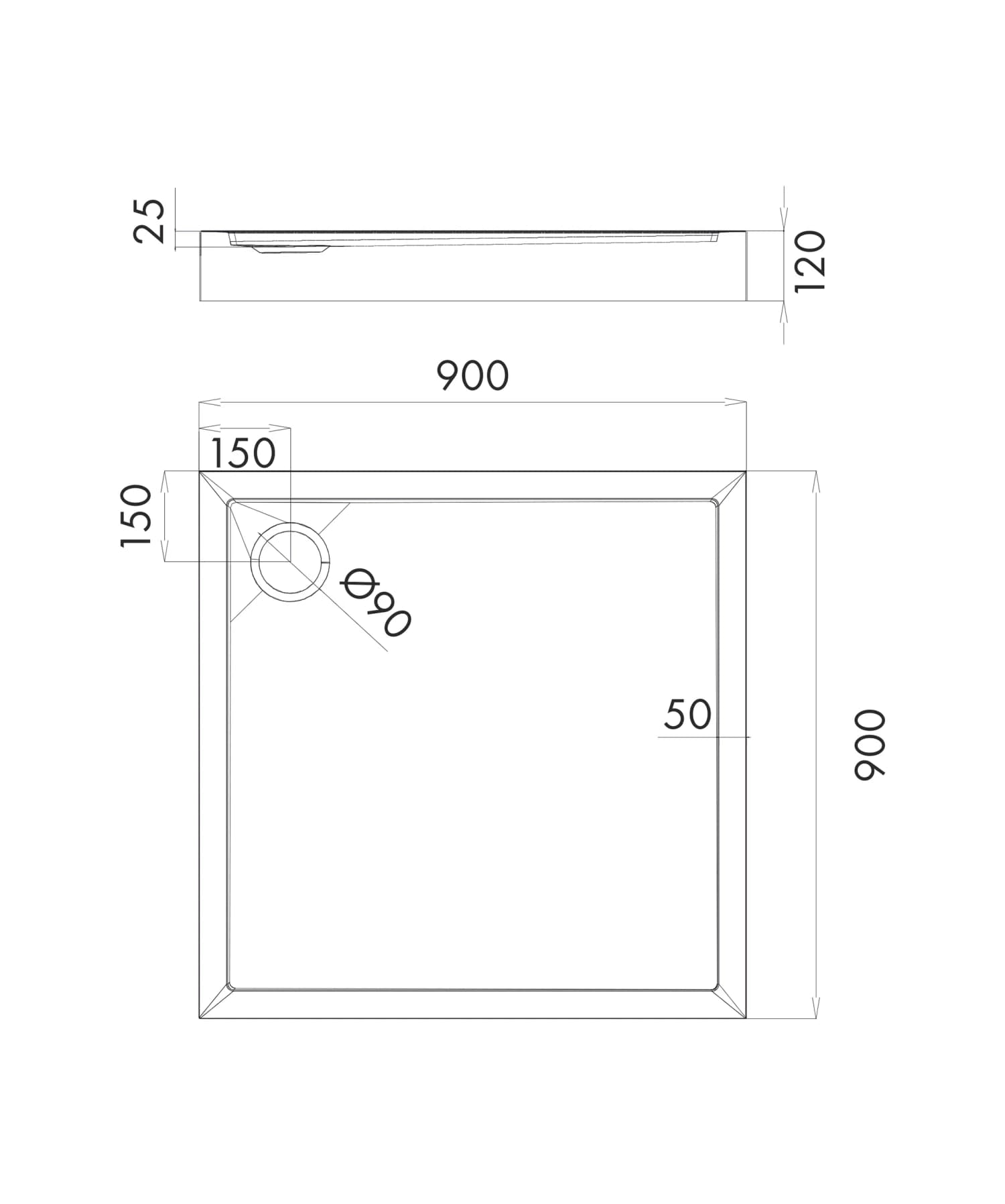 CAMDEN90-KBP Rysunek techniczny