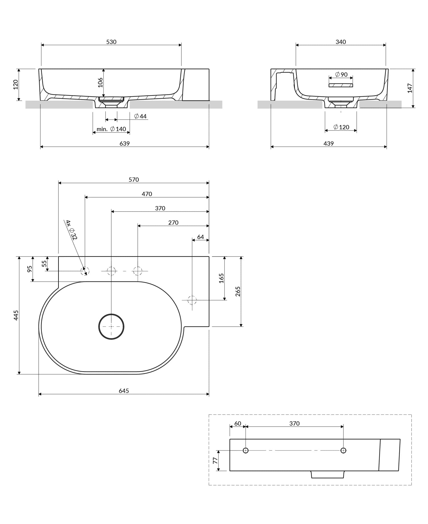 OVO645UWPMB Rysunek techniczny