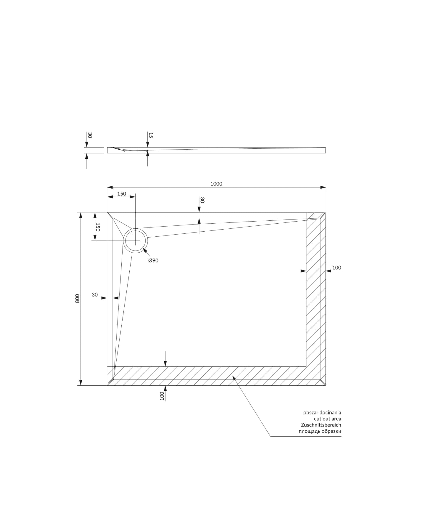 STONE80-100BL Rysunek techniczny