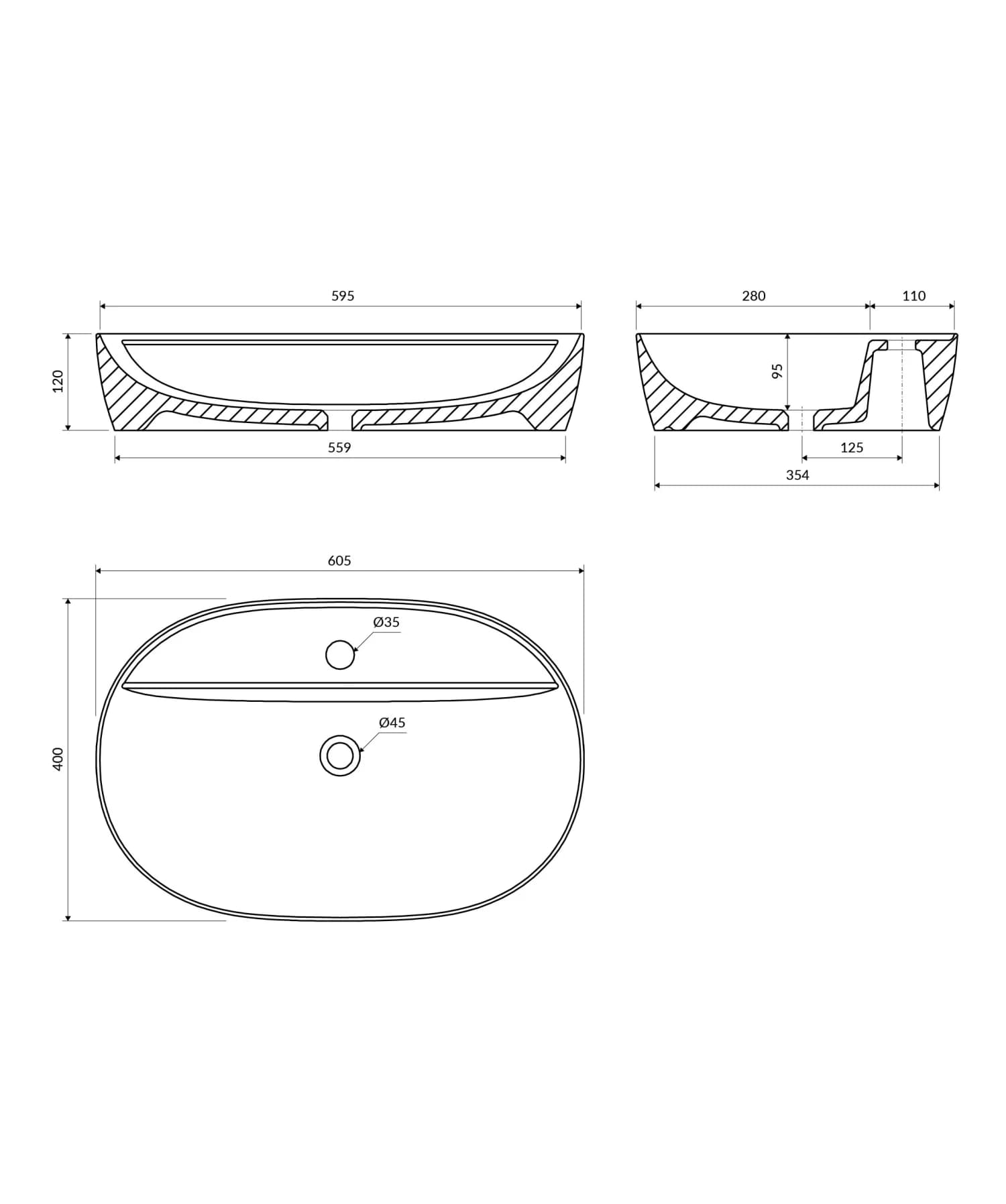 ATLANTA610BP Rysunek techniczny