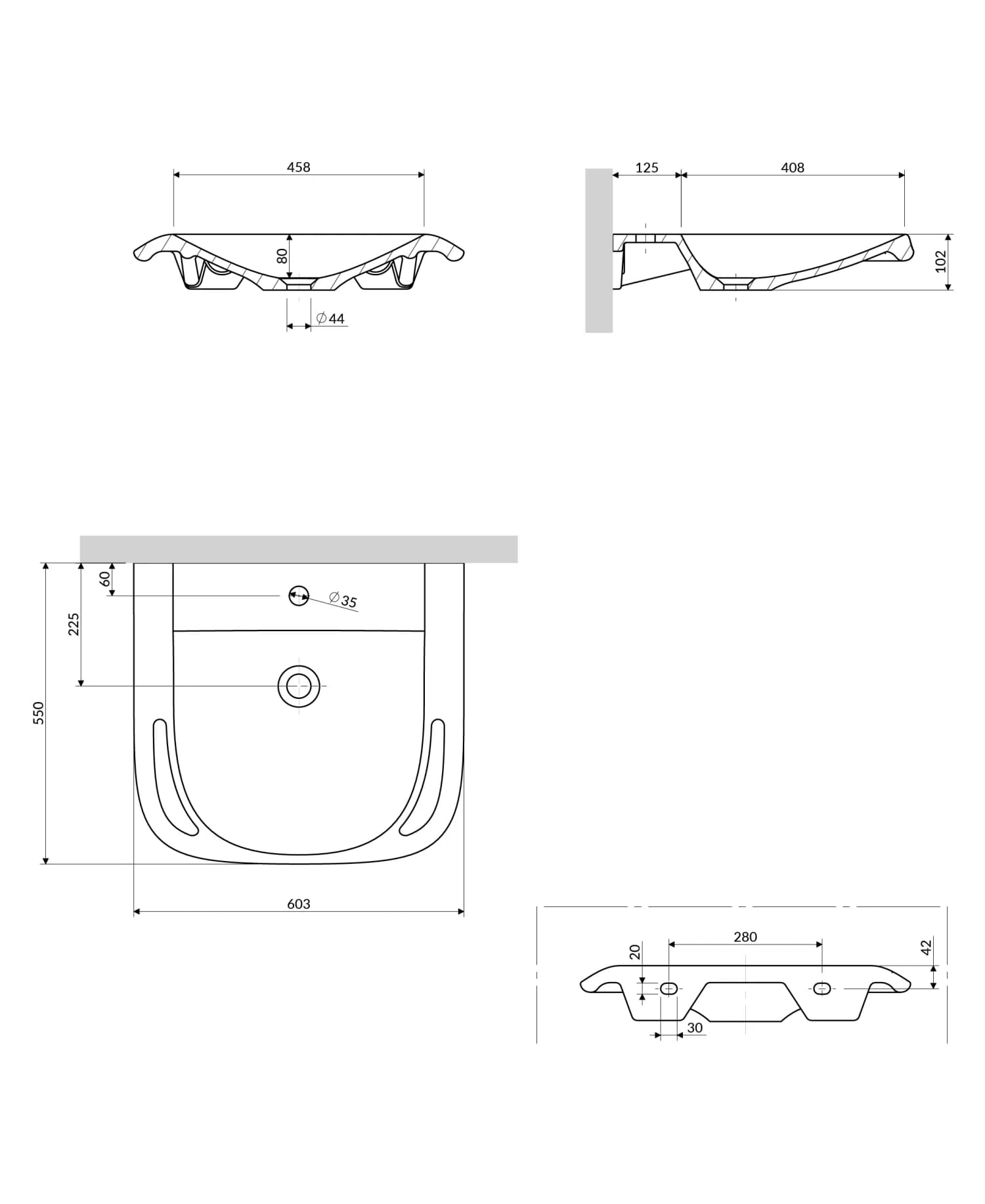 HOLDUWBP Rysunek techniczny