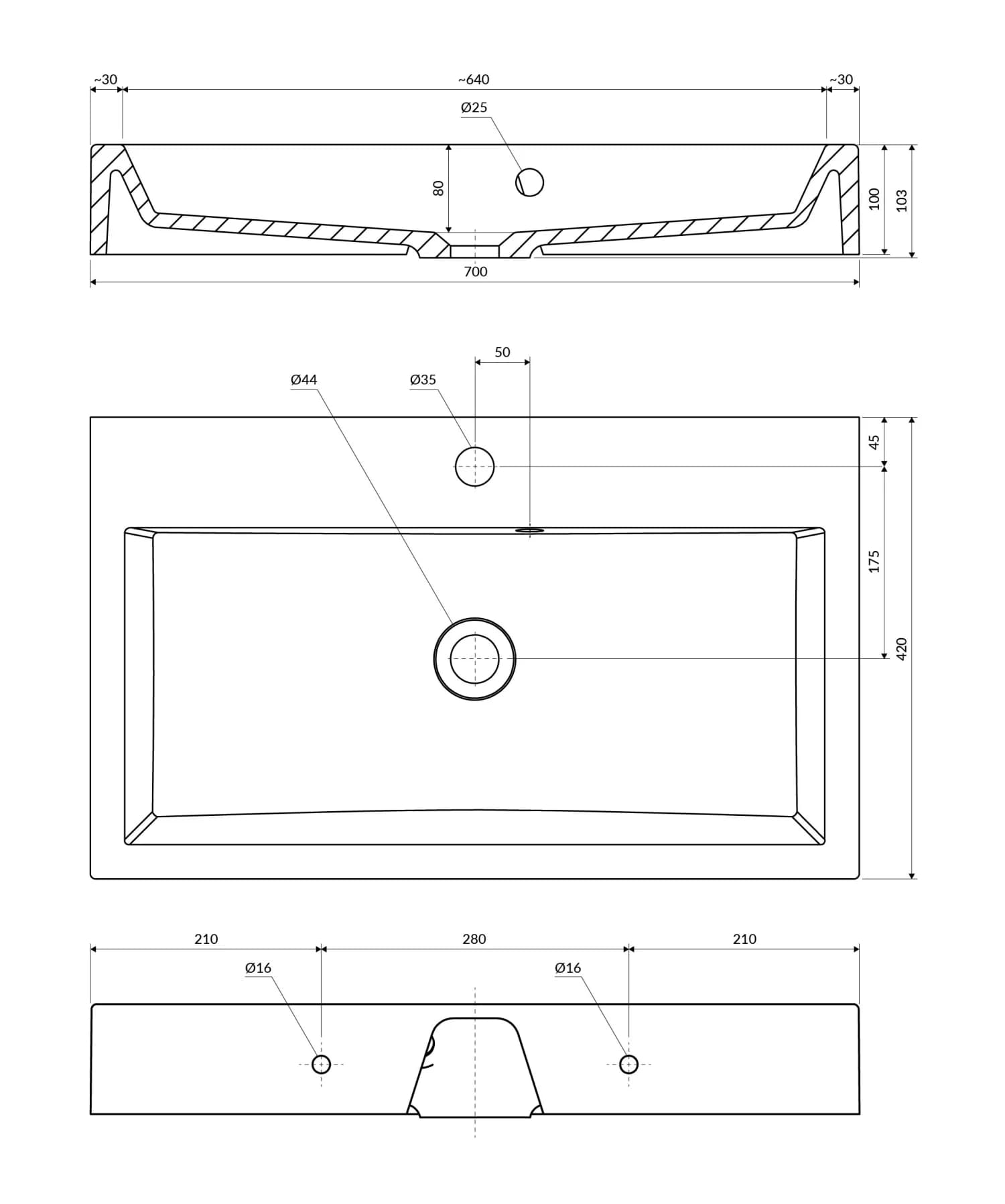 THASOS700ZPBP Rysunek techniczny