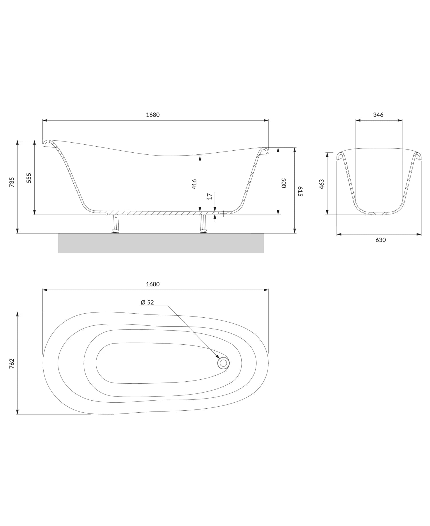 ATENA168BCP Rysunek techniczny