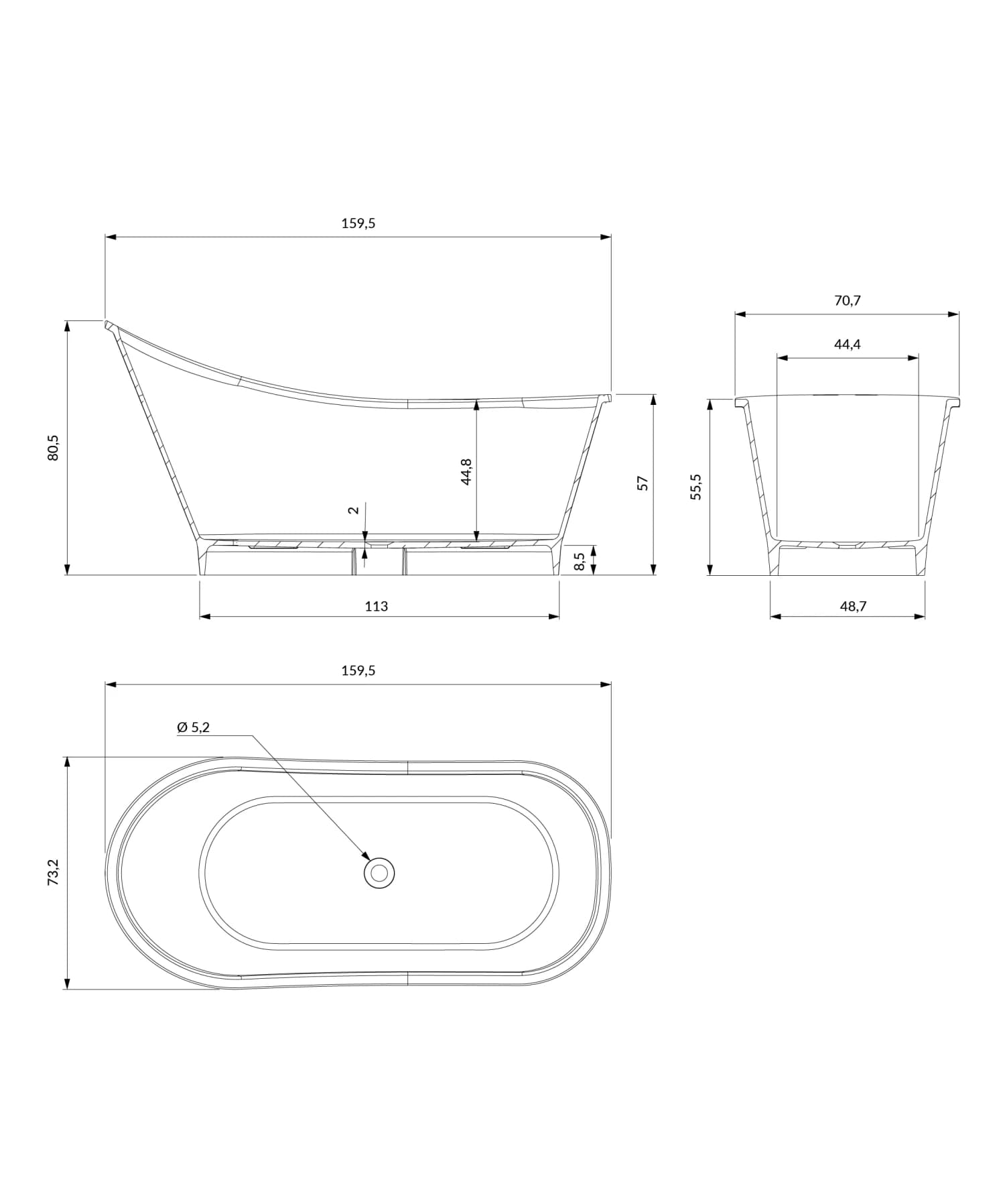 VENEZIA159BP Rysunek techniczny