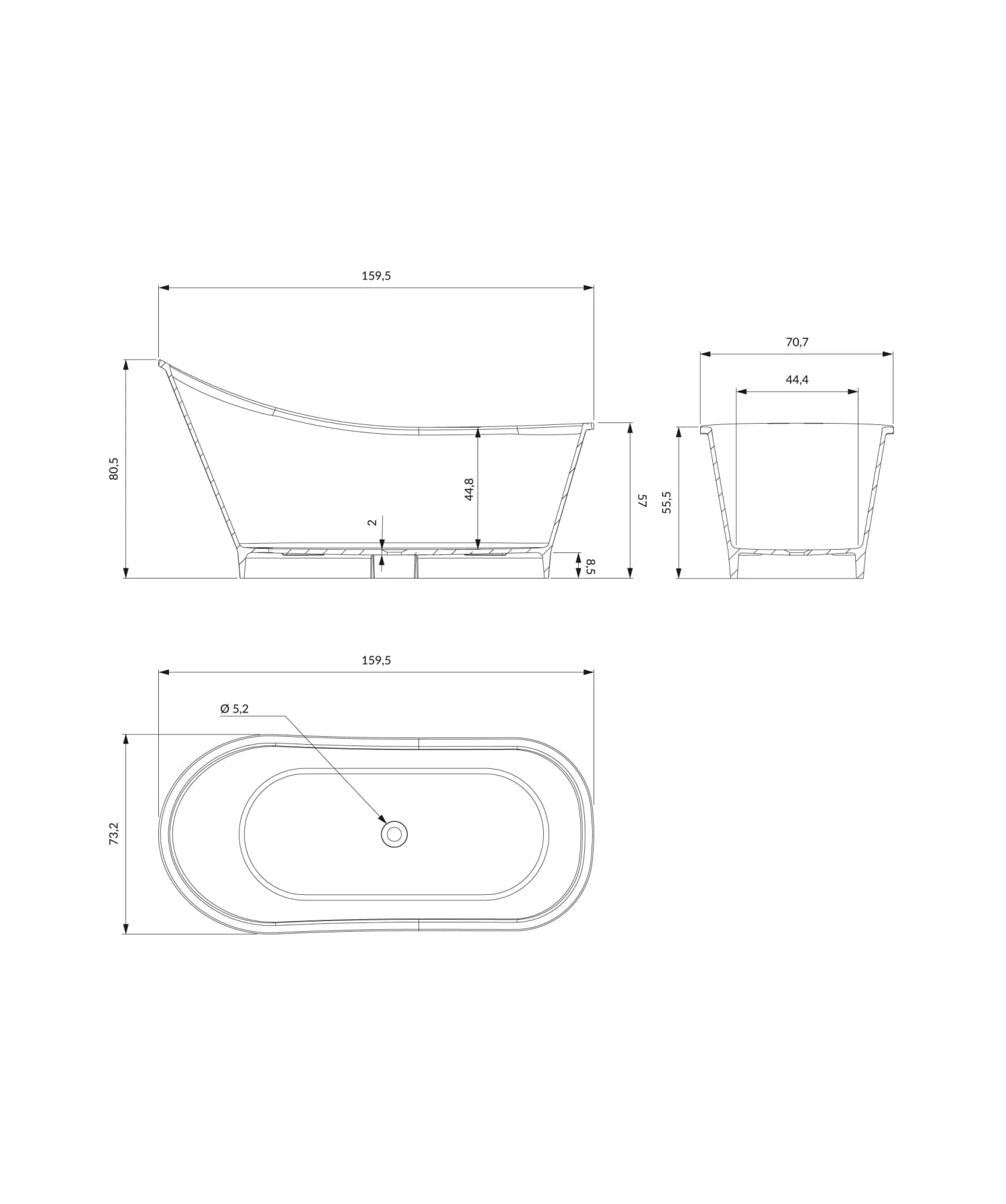VENEZIA159BM Rysunek techniczny