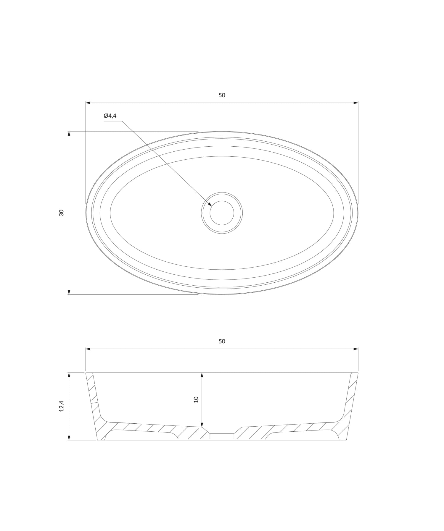 BARI500UNBCP Rysunek techniczny