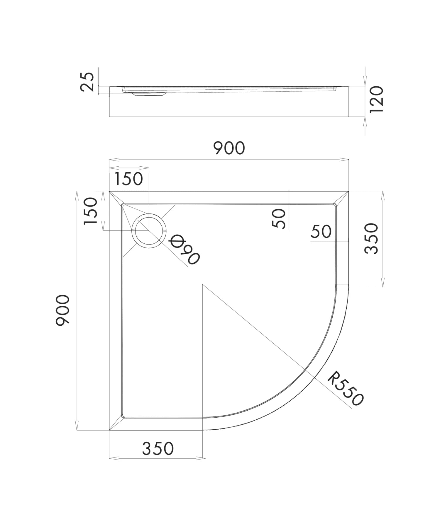 CAMDEN90-OBP Rysunek techniczny