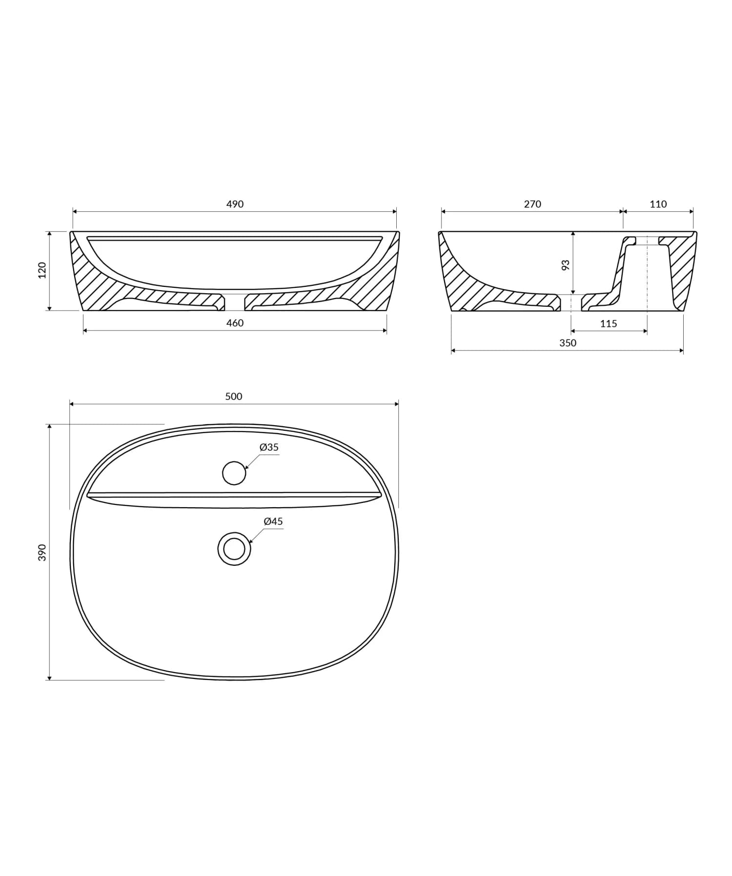 ATLANTA505BP Rysunek techniczny