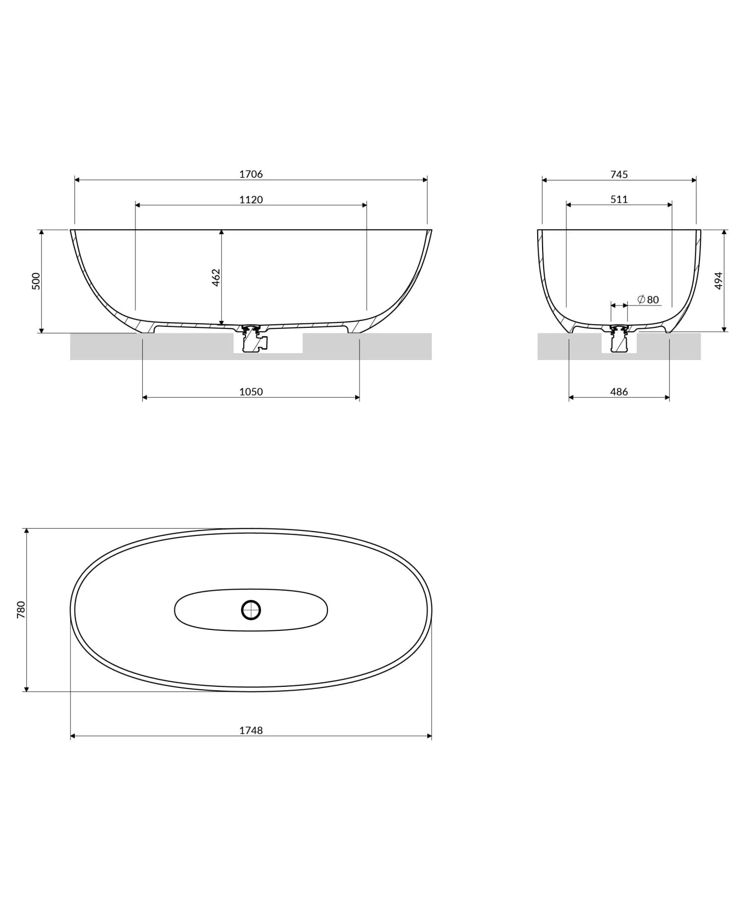 SHELL175WWBM Rysunek techniczny