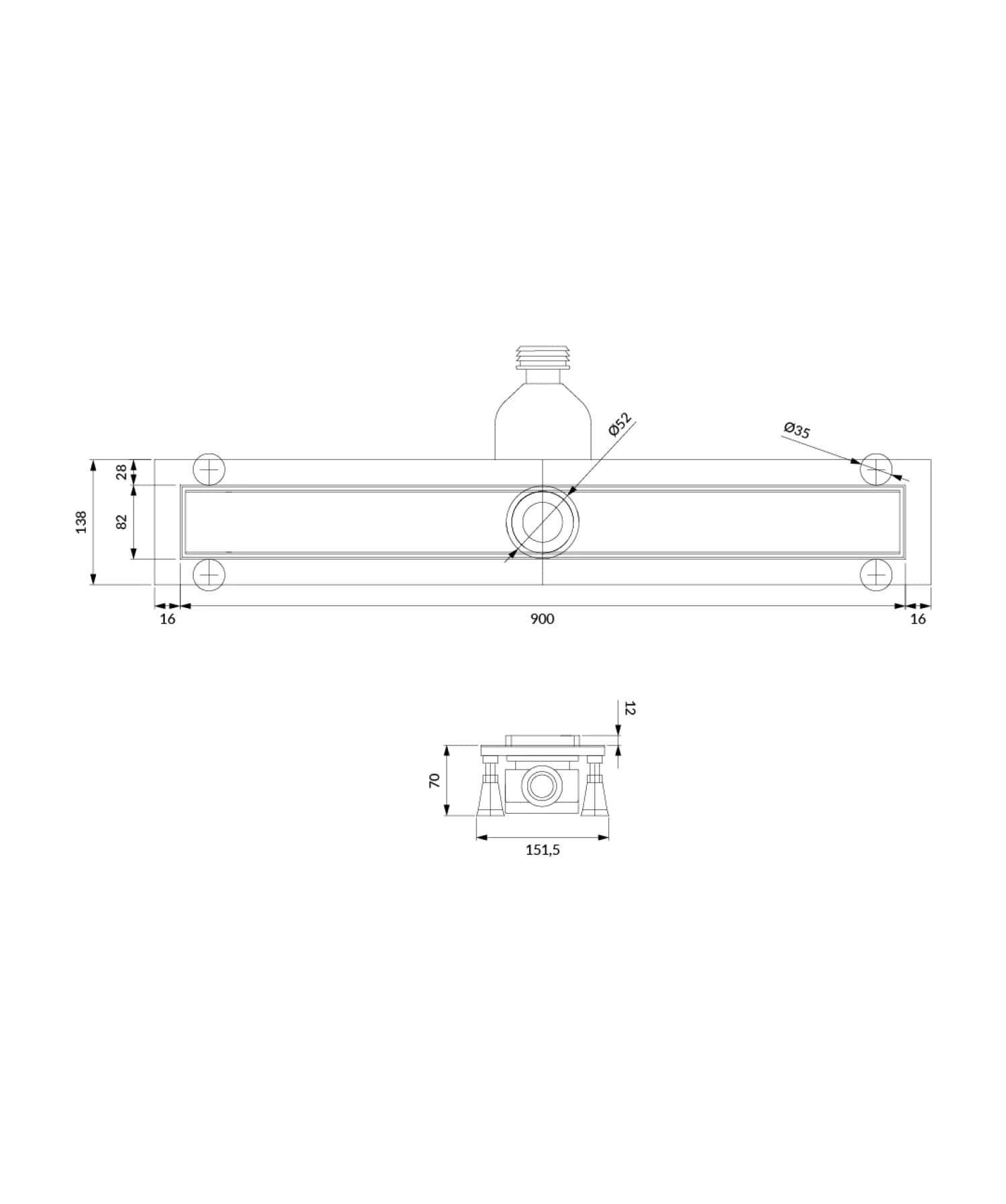 LOWFIX90TBL Rysunek techniczny