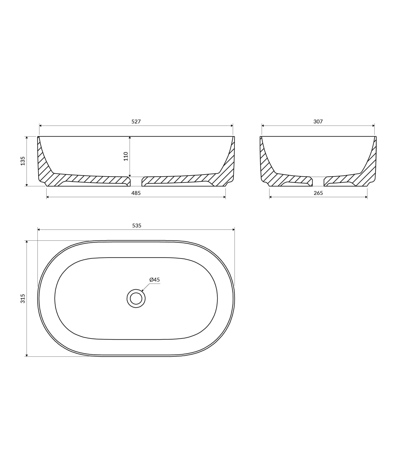 MESA530BP Rysunek techniczny