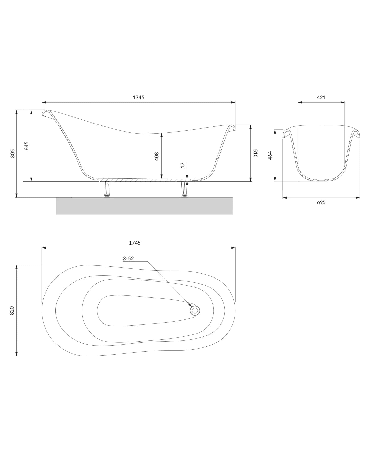 ATENA174BCP Rysunek techniczny