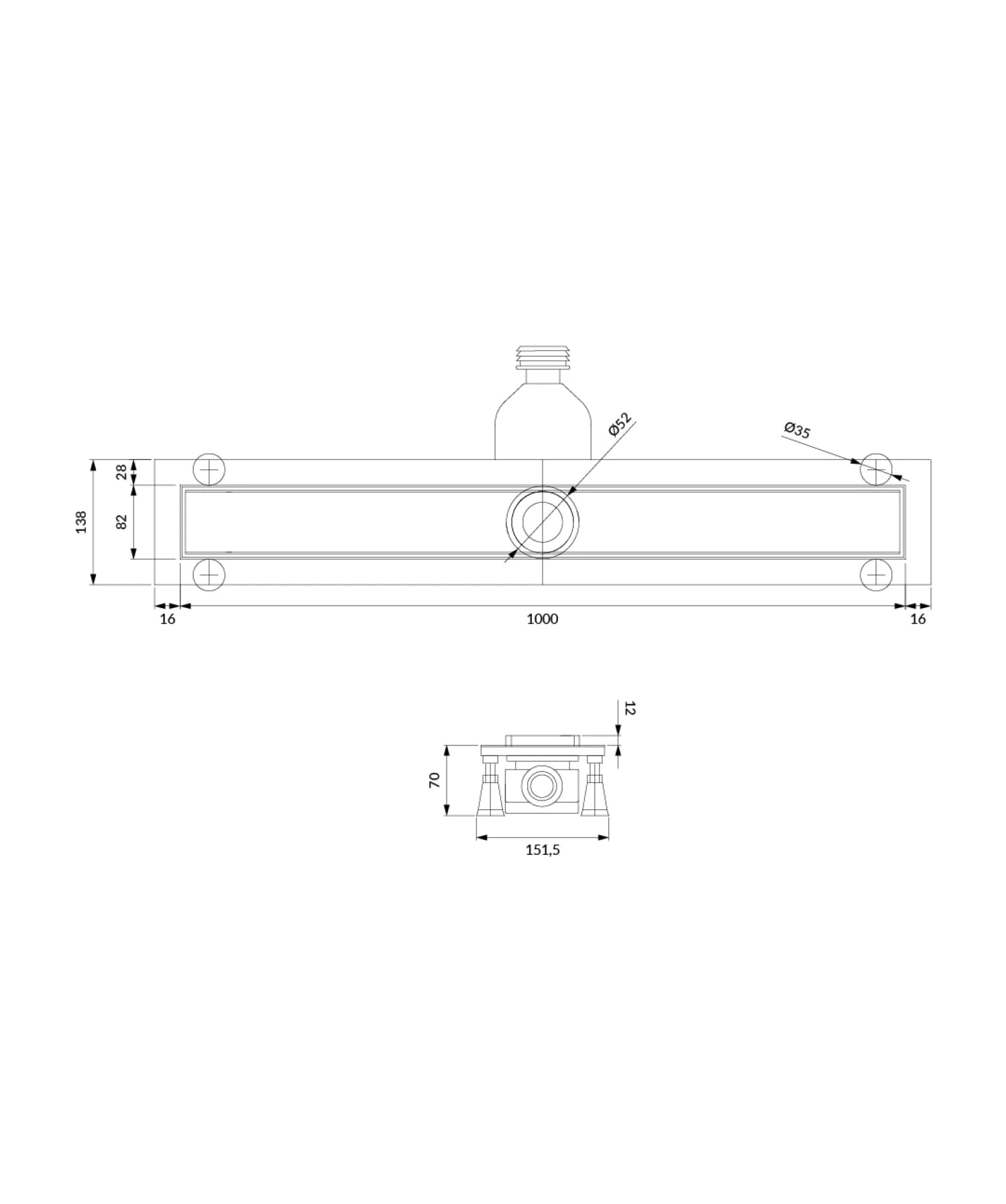 LOWFIX100TSL Rysunek techniczny