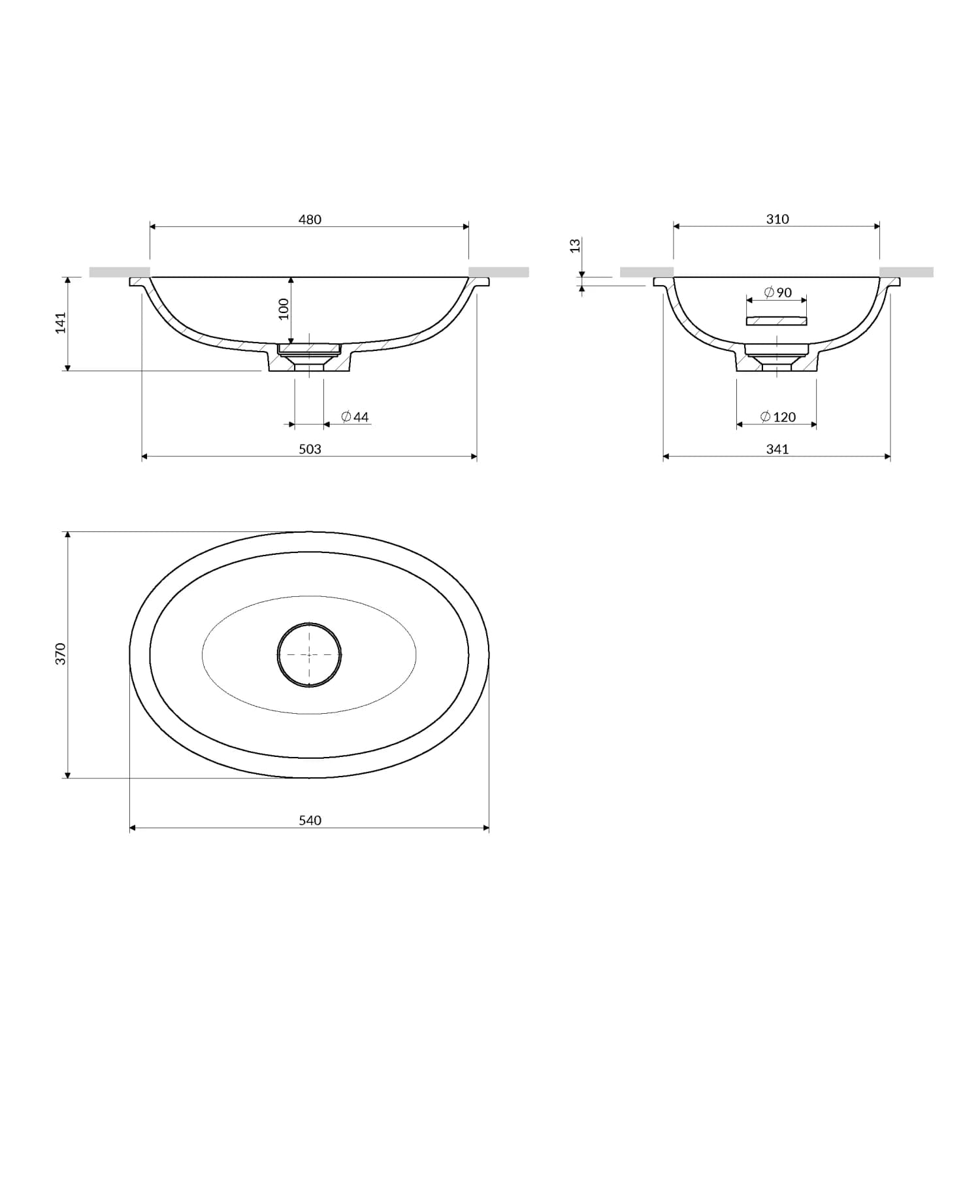 SHELL480UPAG Rysunek techniczny