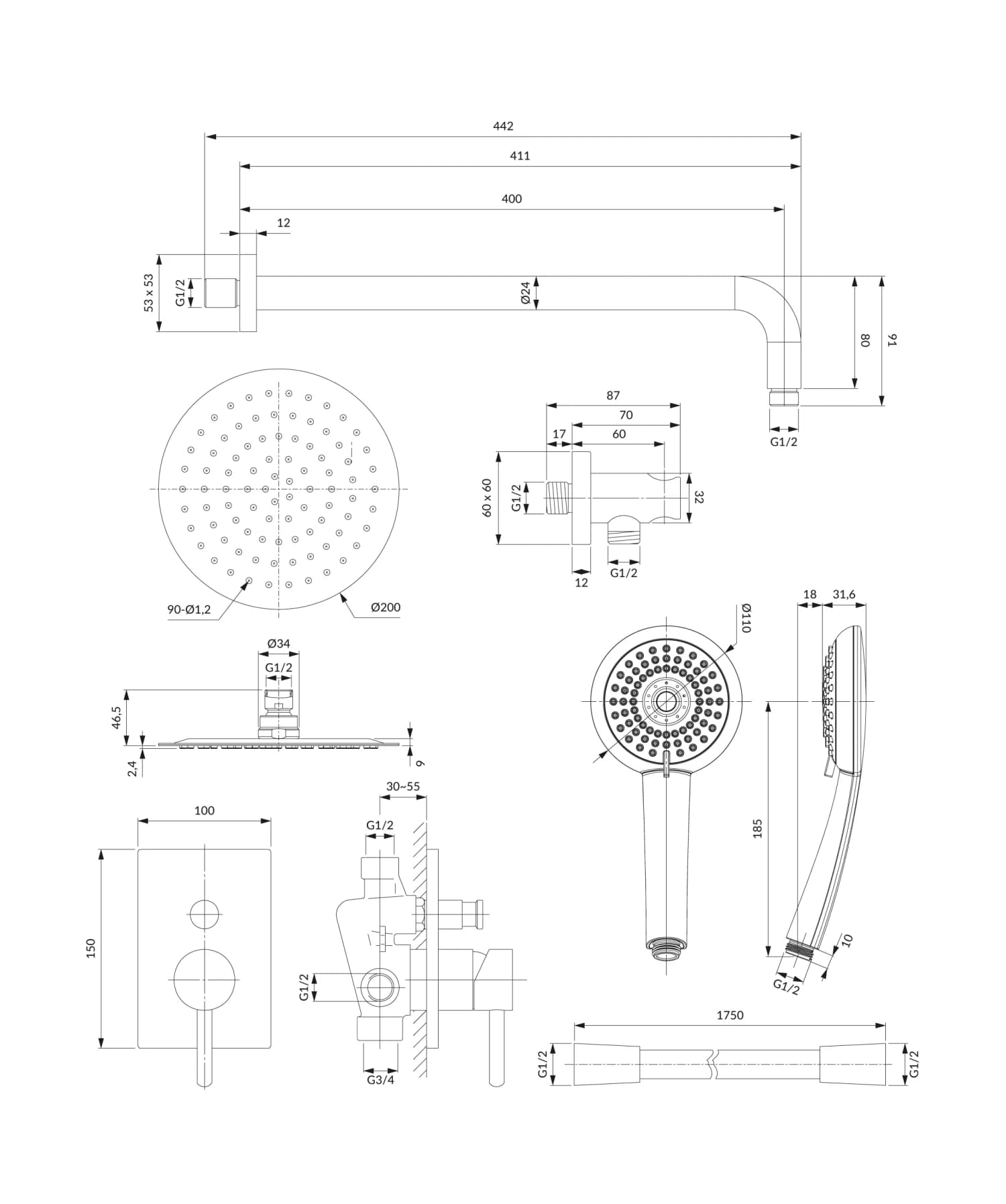 SYSY23-KCR Rysunek techniczny
