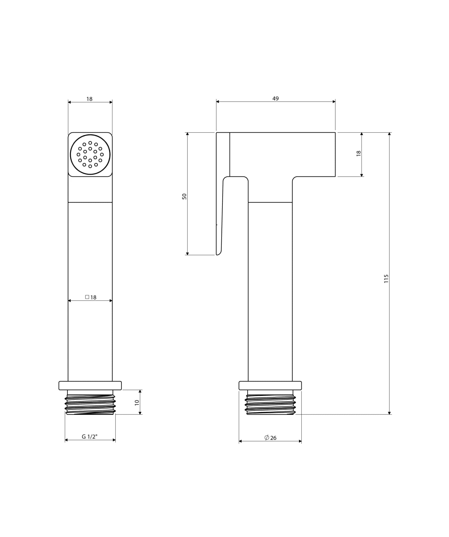 BIDETTA3-RCR Rysunek techniczny