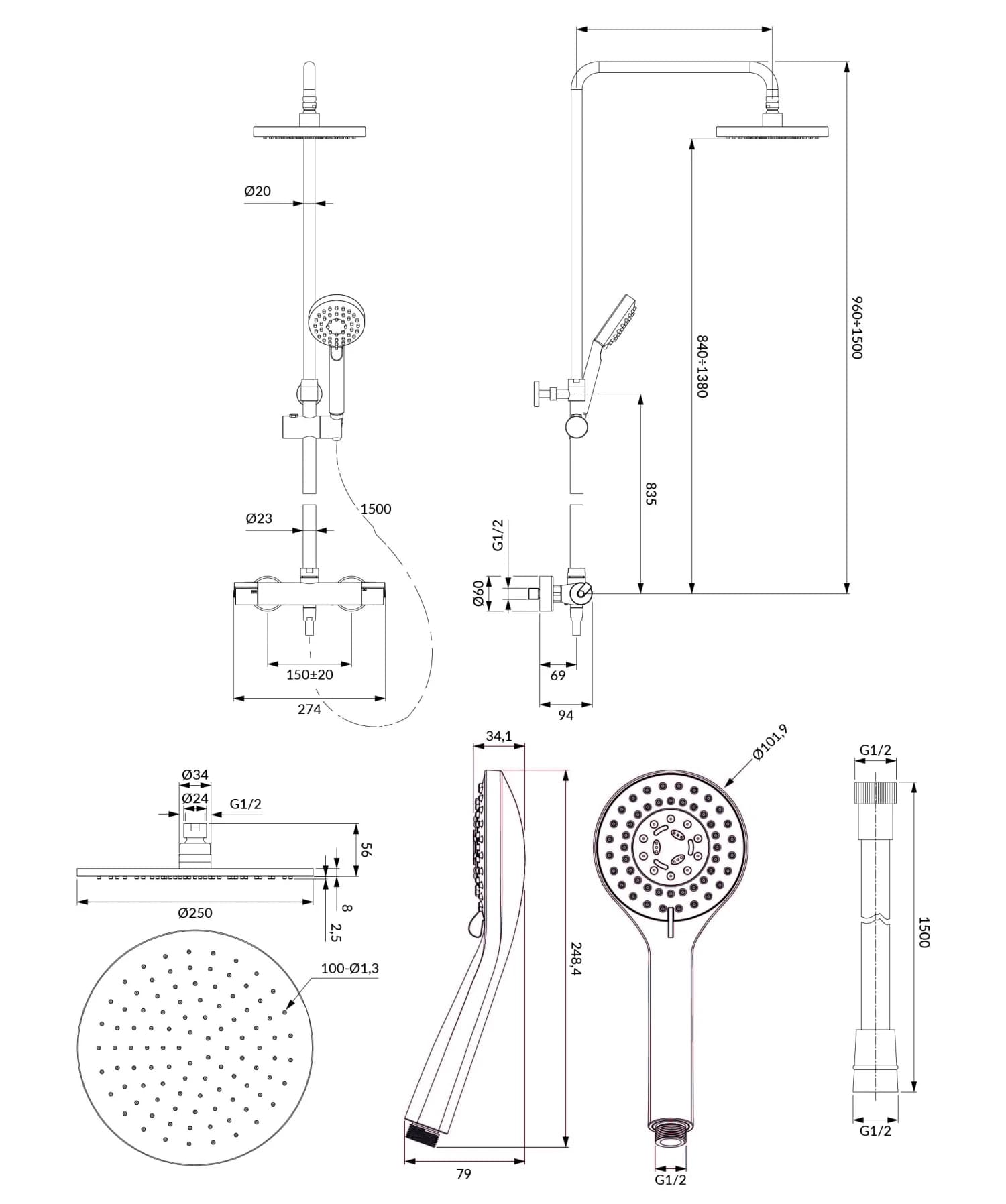 Y1244LUXLCR Rysunek techniczny