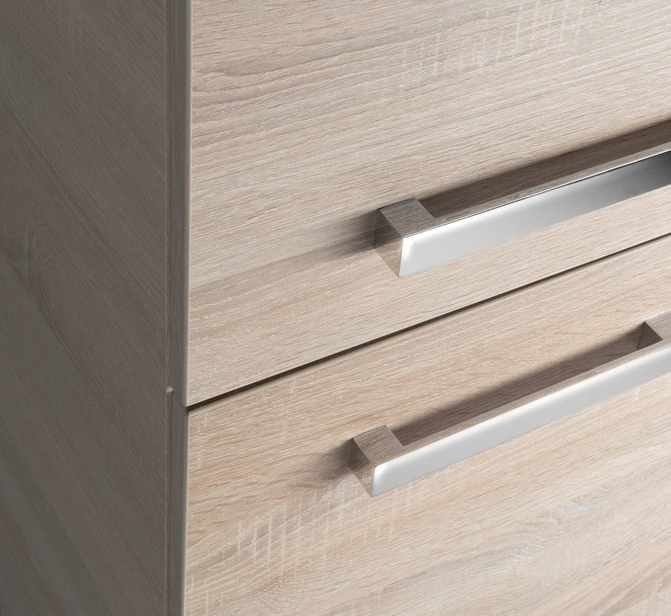 VEGA słupek wysoki z koszem na bieliznę 40x150x31 cm dąb platin