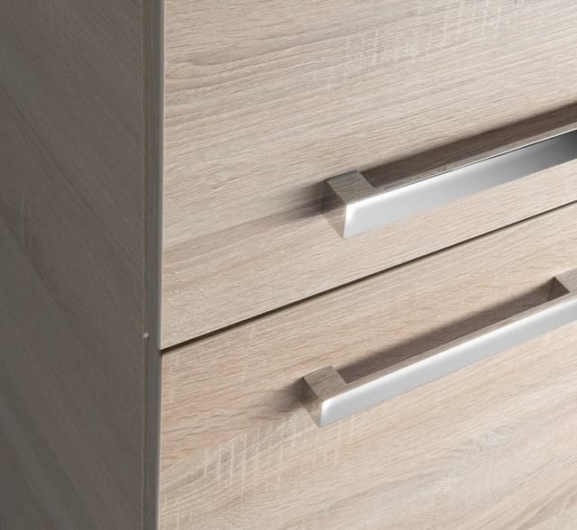 VEGA słupek wysoki z koszem na bieliznę 40x150x31 cm dąb platin