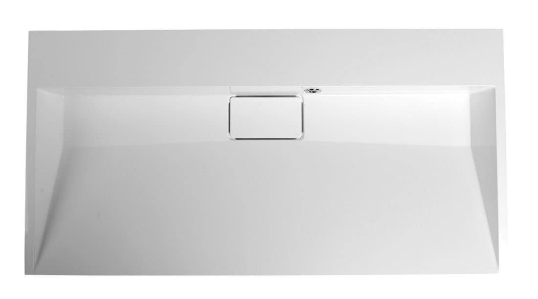 AMUR prostokątna umywalka kompozytowa 90x46cm, biała, bez otworu na baterię