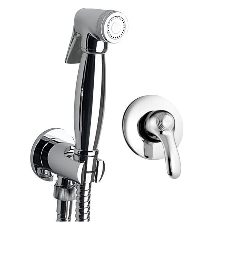 Bateria bidetowa podtynkowa Retro z wężem 120 cm, chrom