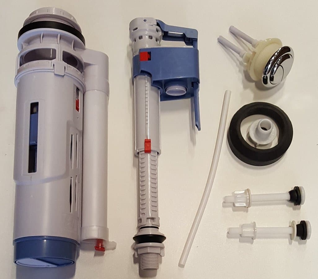 Zestaw spłukujący DUAL 59 mm dolne napełnianie chrom