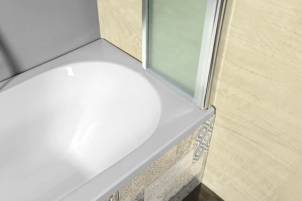 VANDA składany parawan wannowy 1000x1400 mm chrom matowe szkło