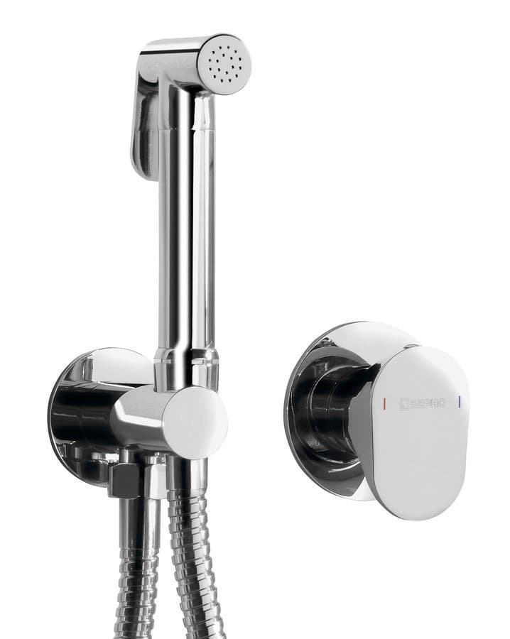 AXAMITE bateria bidetowa podtynkowa chrom z słuchawką i wężem