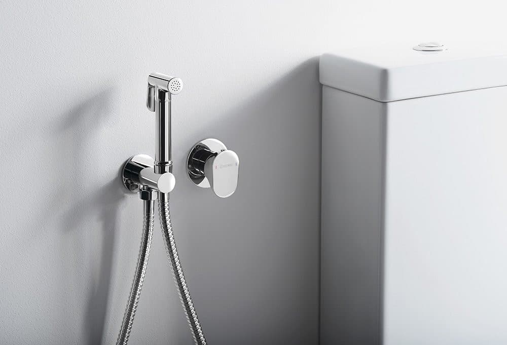 AXAMITE bateria bidetowa podtynkowa chrom z słuchawką i wężem