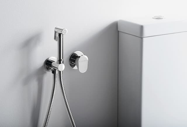 AXAMITE bateria bidetowa podtynkowa chrom z słuchawką i wężem