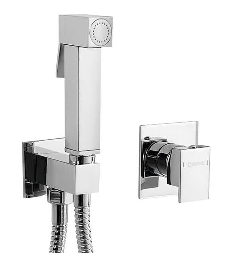 LATUS bateria bidetowa podtynkowa chrom z słuchawką i wężem