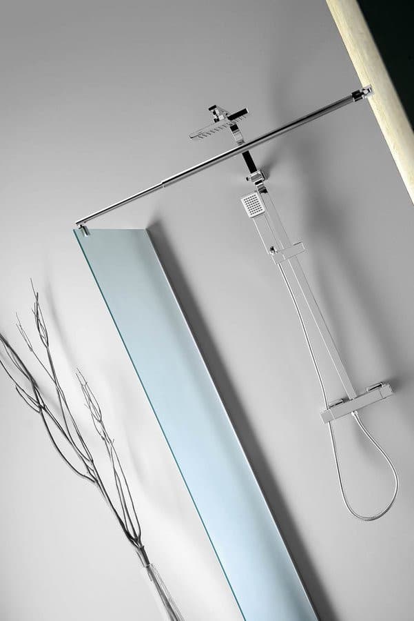 Ścianka prysznicowa WALK-IN 1000 mm szkło matowe Brick z wspornikiem