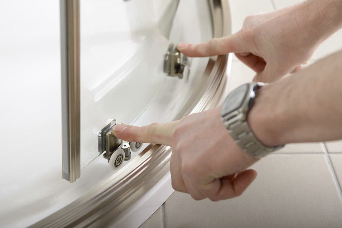 ANTIQUE kabina prysznicowa półokrągła 900x900mm, brązowe drzwi przesuwne