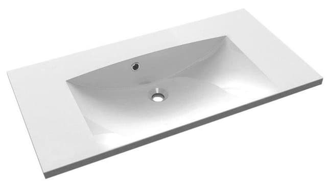 Umywalka kompozytowa MARIA 90x46 cm biała prostokątna bez otworu