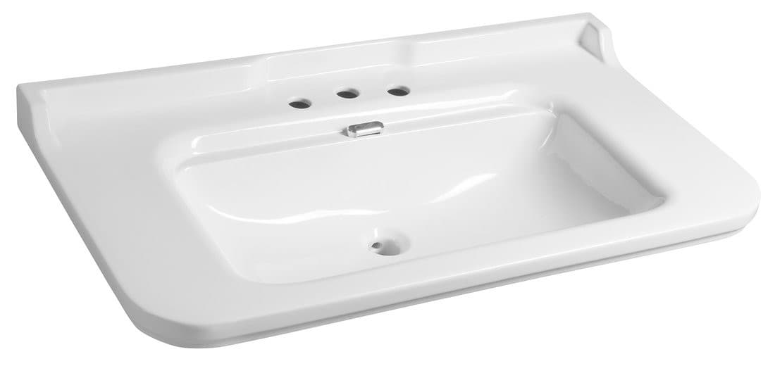 WALDORF umywalka ceramiczna 100x55 cm z 3 otworami na baterię, biała
