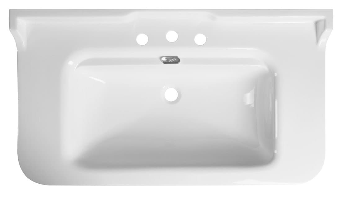 WALDORF umywalka ceramiczna 100x55 cm z 3 otworami na baterię, biała