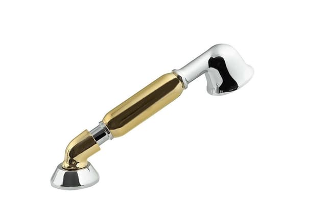 Bateria ANTEA pięcioelementowa na brzeg wanny z wylewką retro, chrom/złoto