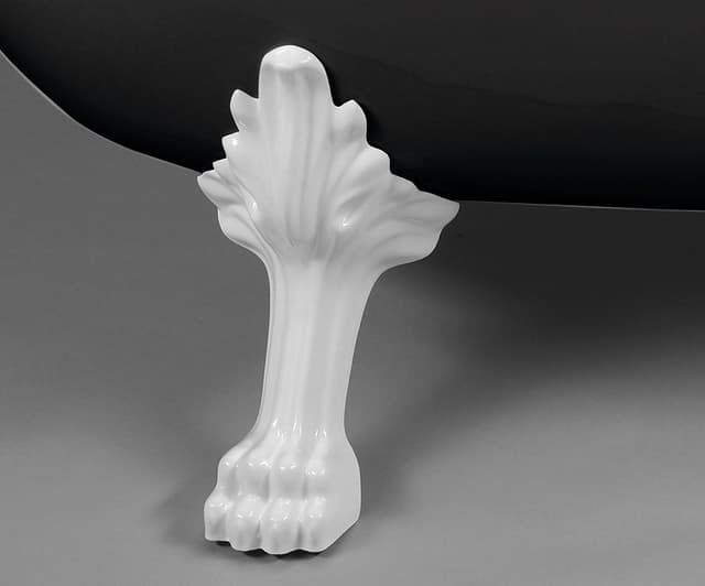 Wanna wolnostojąca CHARLESTON 188x83x69cm z białymi nogami, czarno-biała