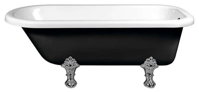 FOXTROT wanna wolnostojąca 170x75x64 cm z nogami chromowanymi, czarno-biała