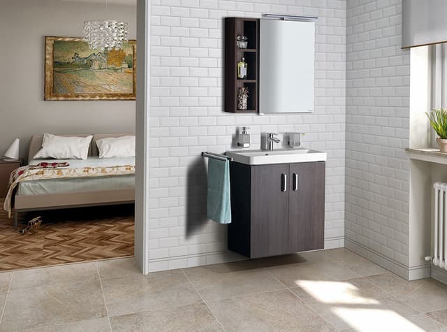 THEIA szafka umywalkowa 66x70x35cm, 2 drzwiczki, sosna rustykalna