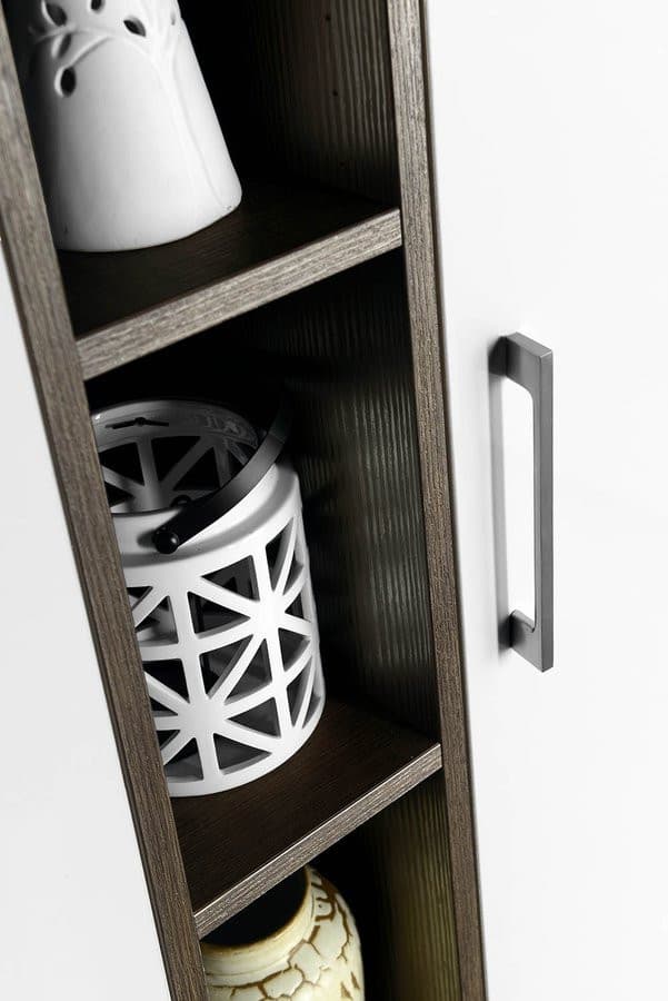 ESPACE słupek wysoki, otwarty z półkami, 20x172x32cm, dąb srebrny