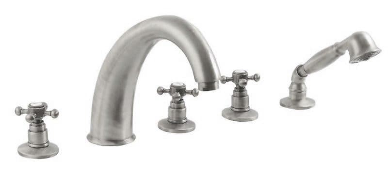 ANTEA pięcioelementowa bateria na brzeg wanny, mosiężna nikiel szczotkowany