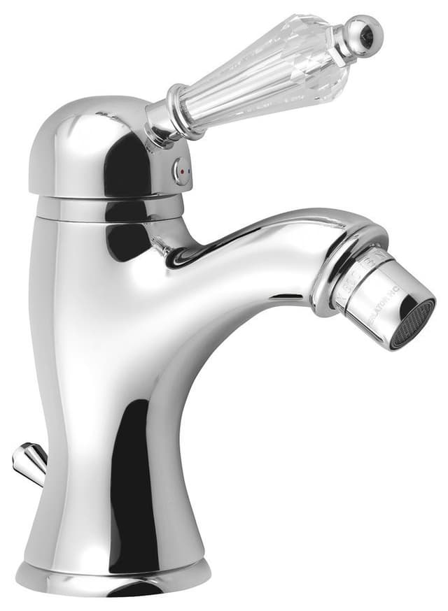 KIRKÉ CRYSTAL chromowana bateria bidetowa z kryształowym uchwytem