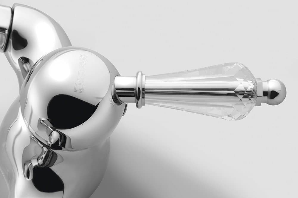 KIRKÉ CRYSTAL bateria prysznicowa ścienna z kryształowym uchwytem chrom