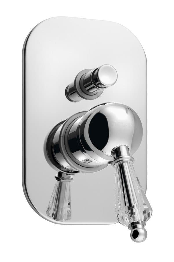 KIRKÉ CRYSTAL bateria prysznicowa podtynkowa, 2 wyjścia, uchwyt kryształ, chrom