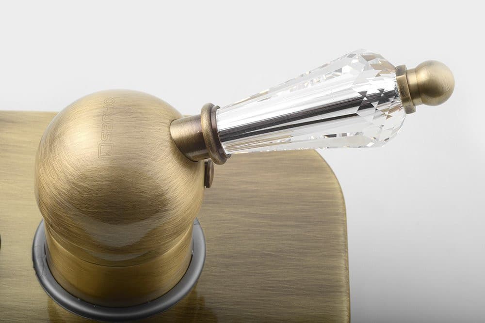 KIRKÉ CRYSTAL bateria prysznicowa podtynkowa 2-funkcyjna brązowa z kryształem