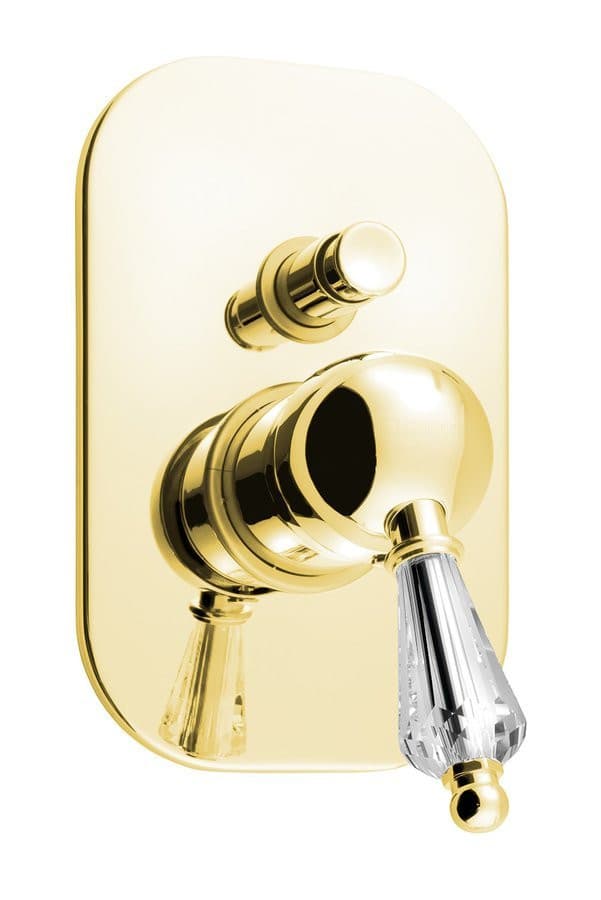 KIRKÉ CRYSTAL bateria podtynkowa prysznicowa 2 wyjścia złota