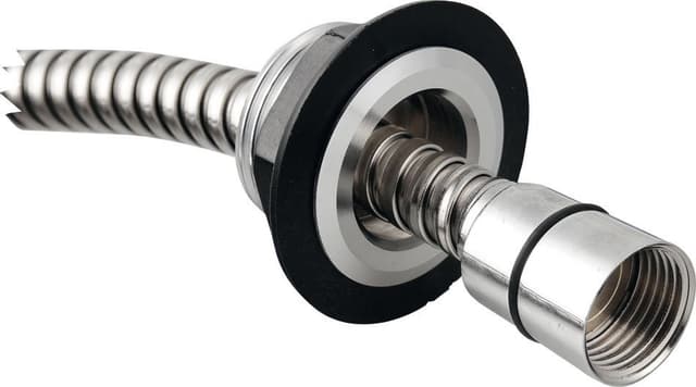 Gniazdo prysznicowe okrągłe na brzeg wanny z wężem chrom