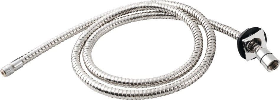 Gniazdo prysznicowe kwadratowe na brzeg wanny z wężem chrom